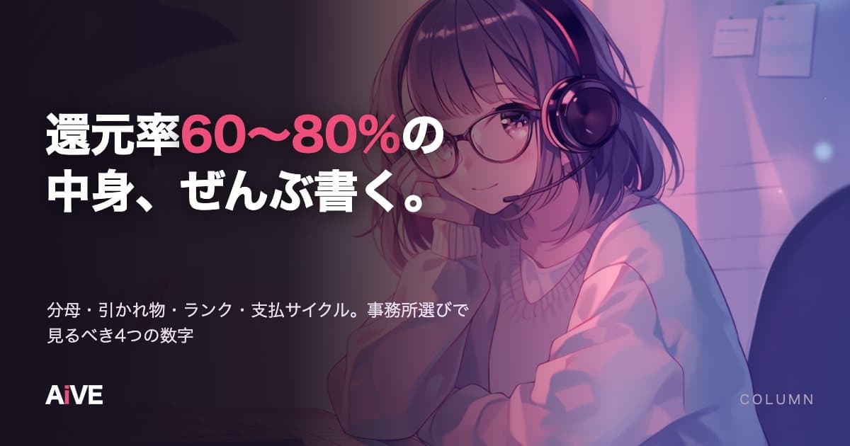 ライブチャット事務所の「還元率」はどう決まる?60〜80%の中身を全部書く